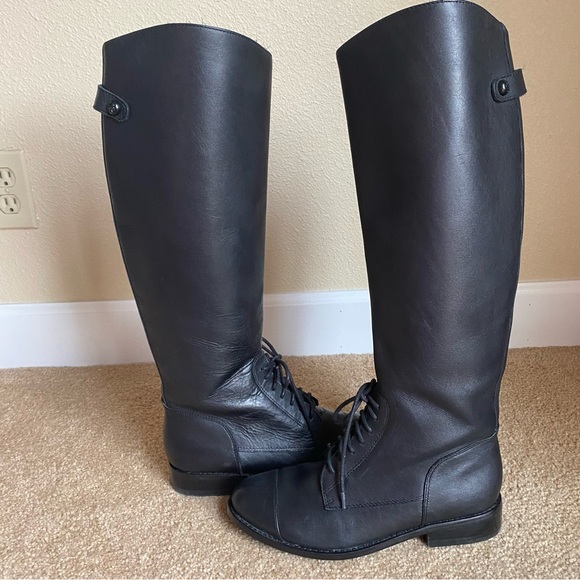 Juicy Coture Leather Riding Boots Black - Picture 7 of 11